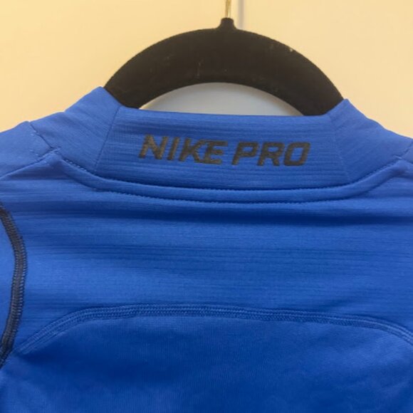 Nike Pro Hyper Warm Royal Blue Long Sleeve Shirt - Picture 7 of 8